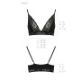 Еластичний топ з мереживом Passion PS001 TOP S, black