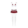 Еротичний костюм школярки з мініспідницею Obsessive Schooly 5pcs costume S/M, біло-червоний