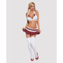 Еротичний костюм школярки з мініспідницею Obsessive Schooly 5pcs costume S/M, біло-червоний