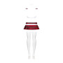 Еротичний костюм школярки з мініспідницею Obsessive Schooly 5pcs costume S/M, біло-червоний