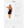 Сорочка Obsessive Selinne chemise & thong XS/S Black, стрінги, подвійні бретелі