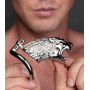 Клітка для пеніса Master Series: Tiger King Cock Cage With Lock, три кільця, замок, три ключі