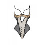 Еротичне боді Passion MARINA BODY, S/M, beige, з відкритими чашками