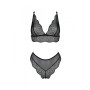 Комплект Passion AMBERLY SET black, XXL/XXXL, бралет і трусики бразиліана