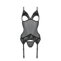 Корсет із підв’язками та ажурним ліфом Passion CHRISTA CORSET S/M, black, стрінги в комплекті