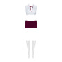 Еротичний костюм студентки Obsessive Student 4 pcs costume L/XL, топ, спідниця, стринги, гольфи