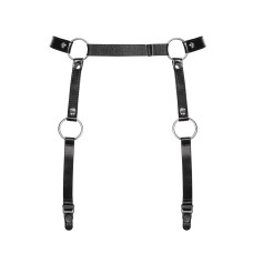 Гартери Obsessive A741 garter belt black O/S, штучна шкіра