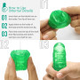 Унісекс-стимулятор Tenga UNI Emerald, зелений, з геометричним рельєфом, лубрикант у комплекті