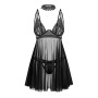 Бебі-дол Obsessive Donarella babydoll & thong, XL/2XL, мереживний ліф, чокер та стрінги в комплекті