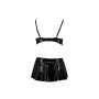Комплект білизни під латекс Passion DEBY SET XXL/XXXL, black, ліф, мініспідничка, стрінги
