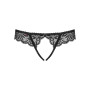 Мереживні танга з доступом Obsessive Contica crothchles thong L/XL, чорні