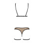 Еротичний комплект спідньої білизни Passion GABI SET XXL/XXXL beige, трусики з гартерами