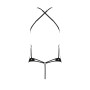 Боді з відкритим доступом Passion TASMINA BODY XXL/XXXL, black, екошкіра, шнурівки, ажурні мережива