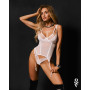 Трусики-стрінги з мереживом Obsessive Arrowel White crotchless thong L/XL